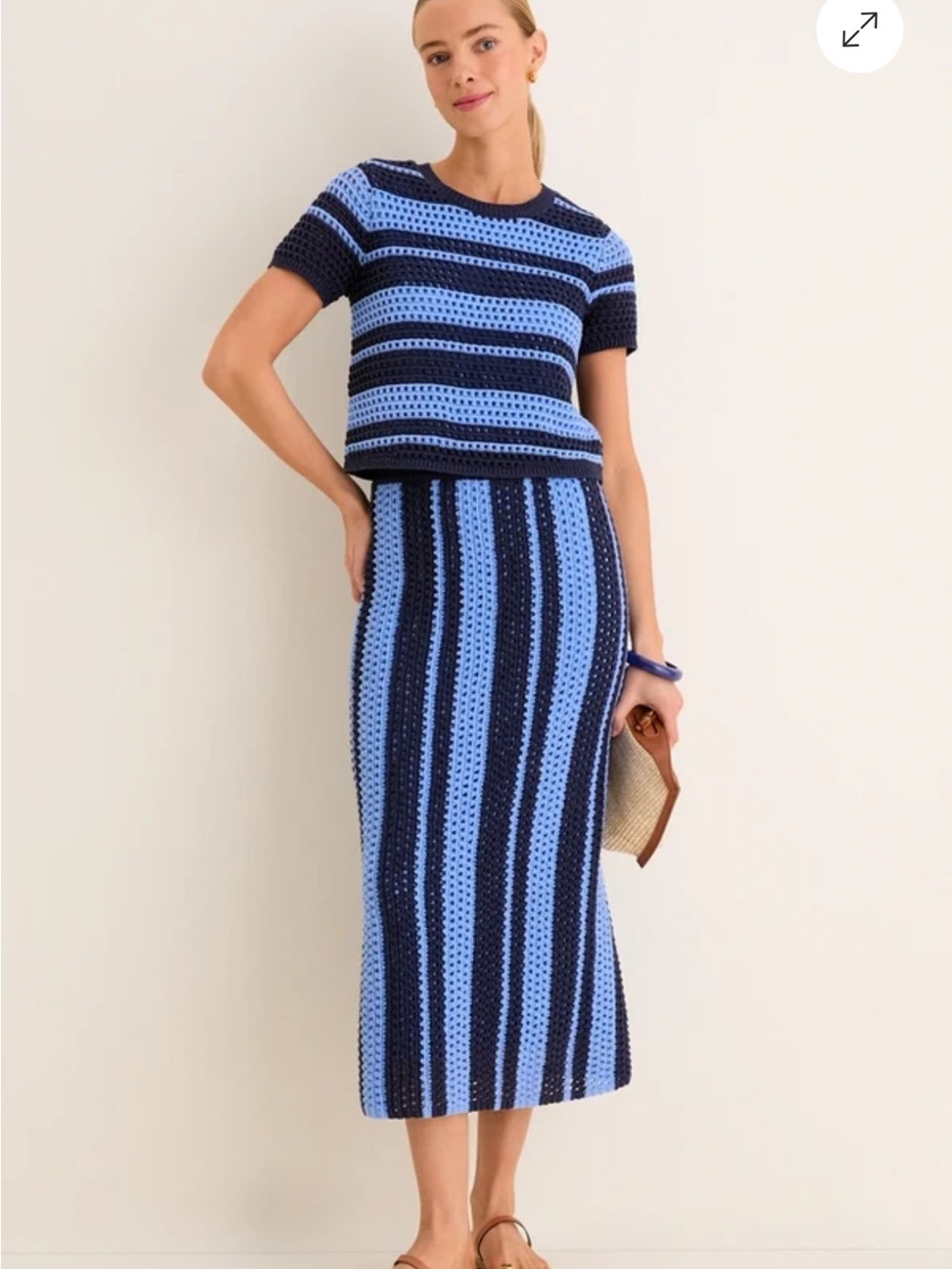 TUCKERNUCK Navy & Baby Blue Striped Knit Ren Top and skirt